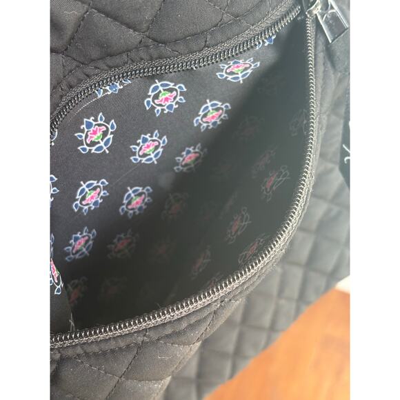 Vera Bradley Hipster Crossbody Classic Black Microfiber Quilted Bag 14529 - Picture 6 of 14